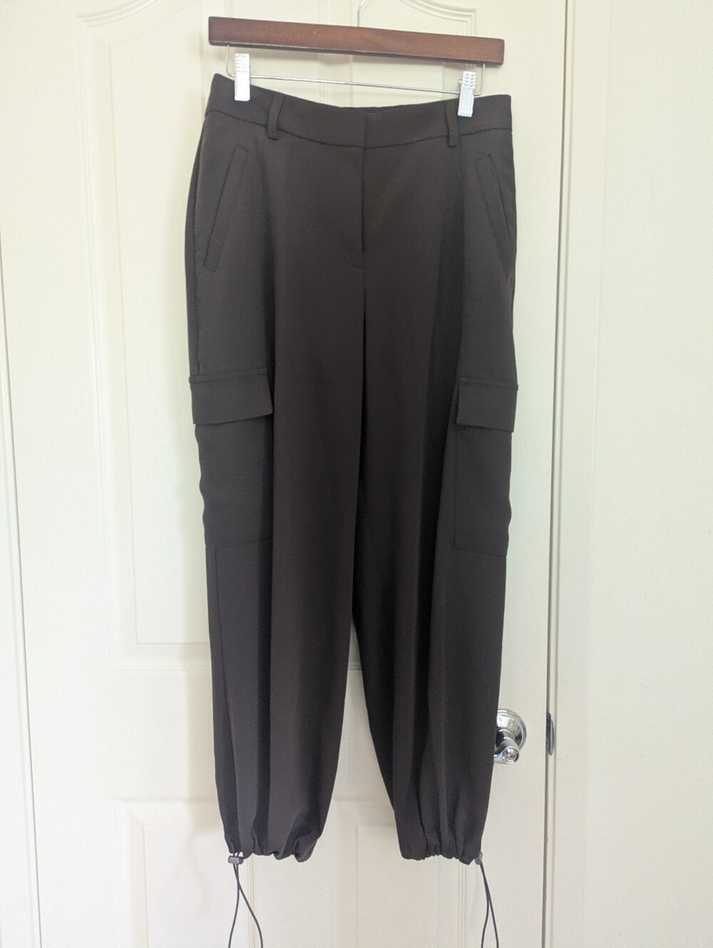 Express Brown Cargo Pants With Drawstring Bottom - Size 6S